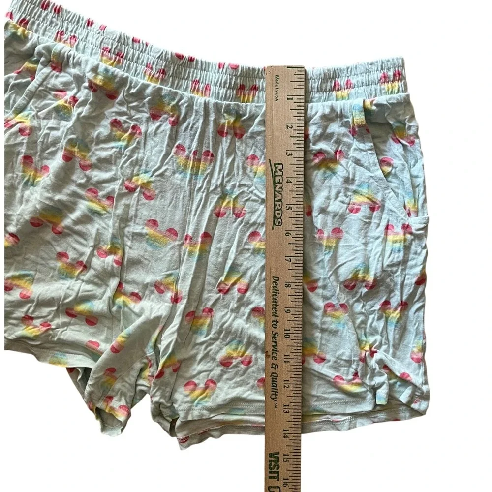 Disney‎ Mickey Mouse Rainbow Pajama Set Womens L/G Top & Shorts Sleepwear - Picture 7 of 9
